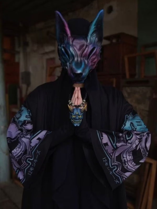 Kitsune Mask / Purple and Blue Fox