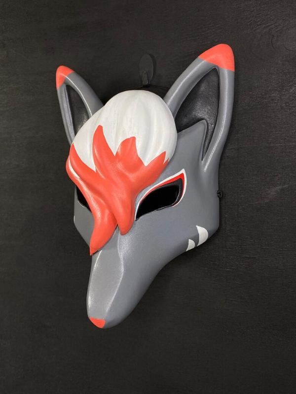 Kitsune Mask / Grey and Orange Fox