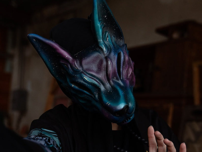 Kitsune Mask / Purple and Blue Fox