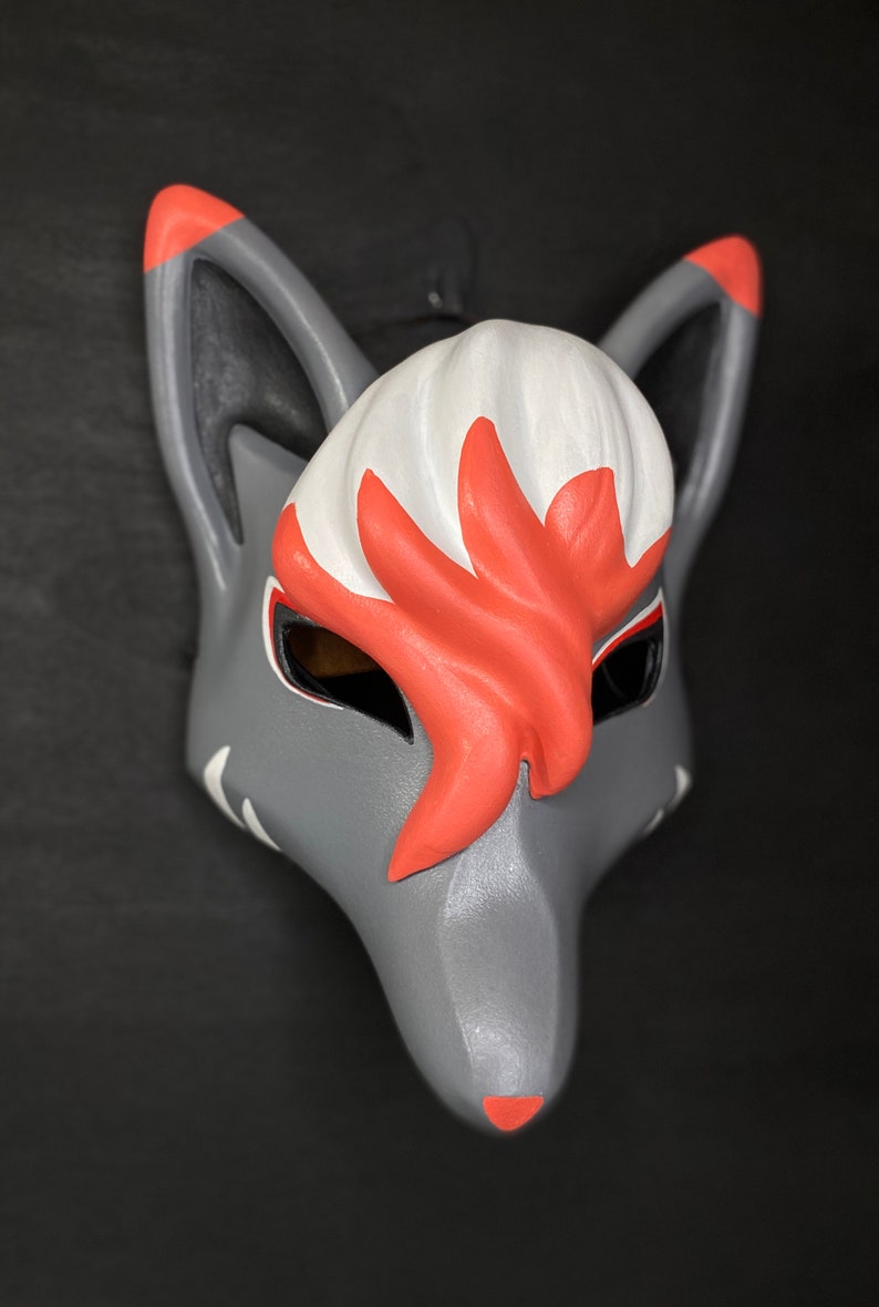 Kitsune Mask / Grey and Orange Fox