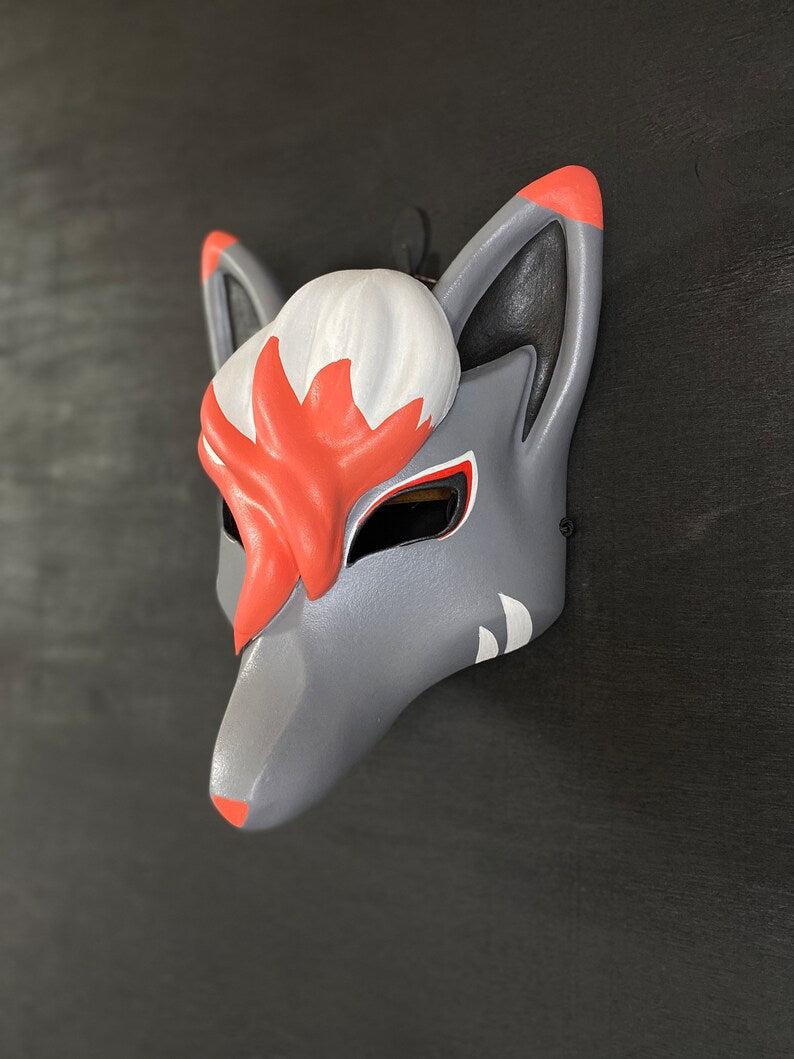 Kitsune Mask / Grey and Orange Fox