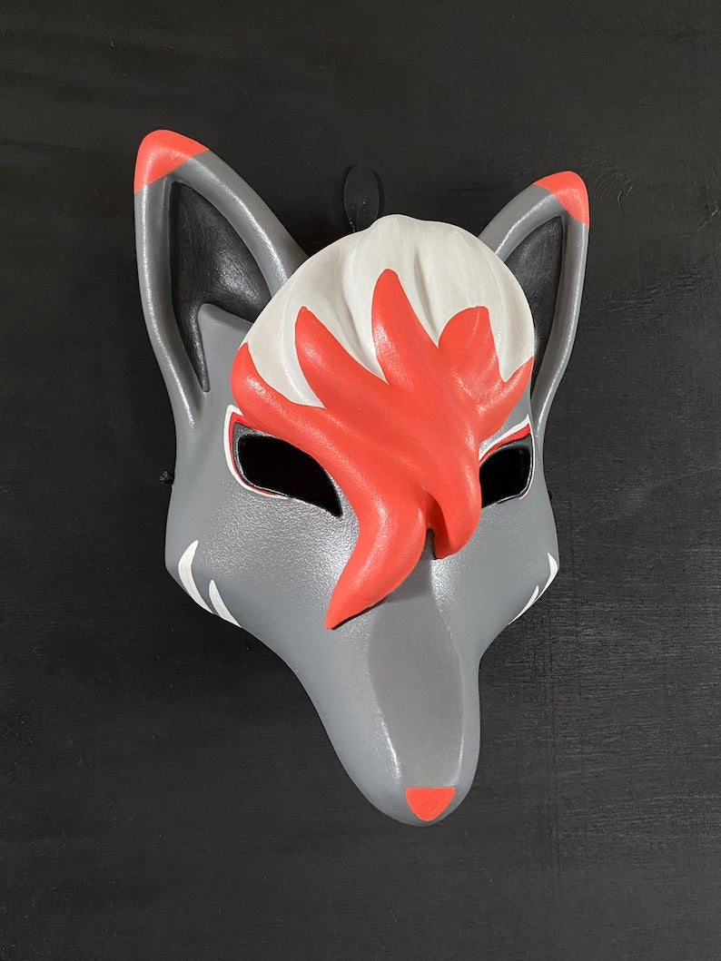 Kitsune Mask / Grey and Orange Fox